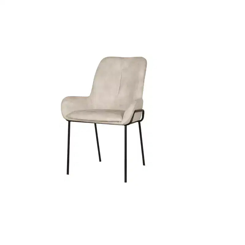 Sedia da pranzo Jade, sedia laterale imbottita beige per cucina e sala da pranzo
