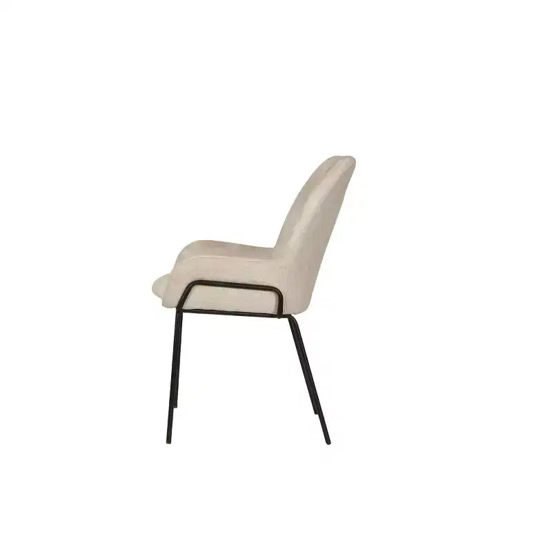 Sedia da pranzo Jade, sedia laterale imbottita beige per cucina e sala da pranzo