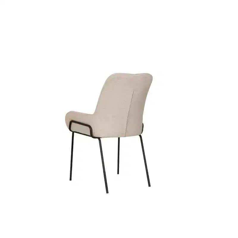 Sedia da pranzo Jade, sedia laterale imbottita beige per cucina e sala da pranzo