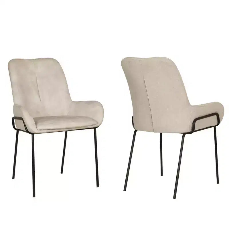 Sedia da pranzo Jade, sedia laterale imbottita beige per cucina e sala da pranzo