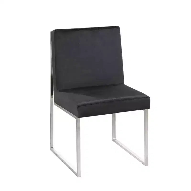 Set di 2 sedie da pranzo Barton, sedie laterali imbottite nere per cucina e sala da pranzo