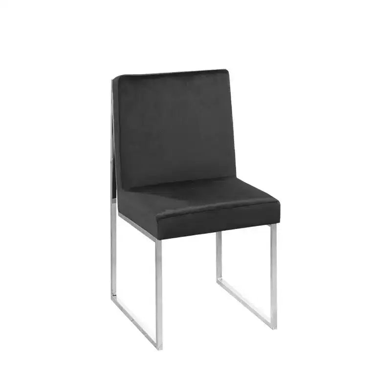 Set di 2 sedie da pranzo Barton, sedie laterali imbottite nere per cucina e sala da pranzo
