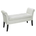 Brassex Albus Tufted Accent Bench with Storage Expresso