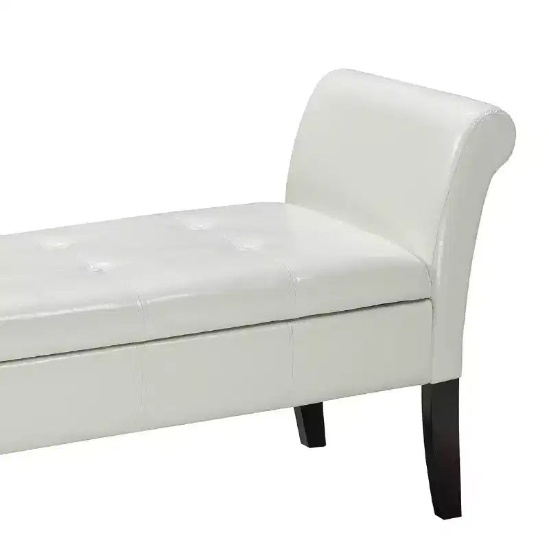 Panca imbottita con contenitore, panca/ottoman da ingresso e camera da letto, rivestimento in ecopelle color espresso