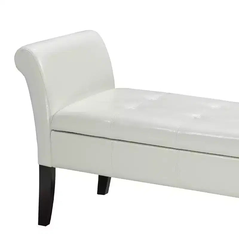Panca imbottita con contenitore, panca/ottoman da ingresso e camera da letto, rivestimento in ecopelle color espresso