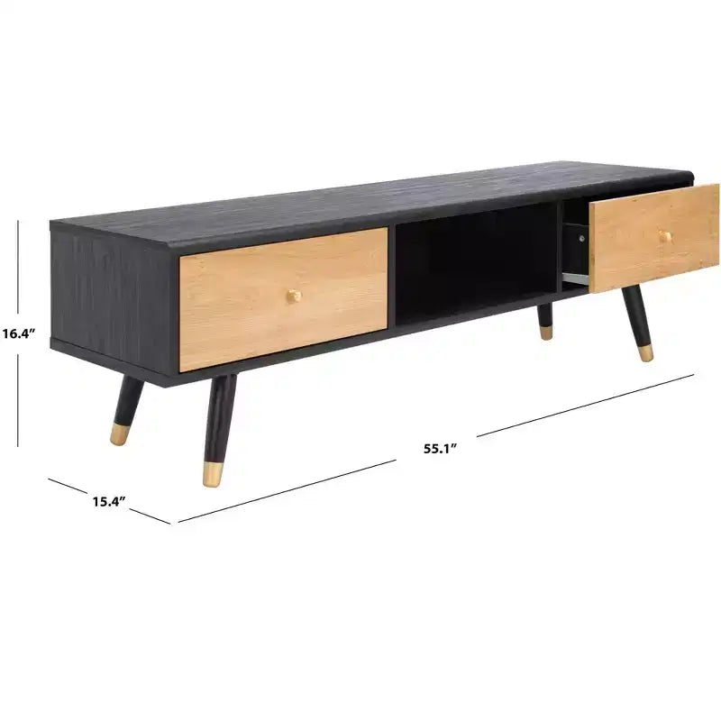Mobile TV Beatrix a 1 Cassetto - MED9607 - Nero/Rovere - Safavieh
