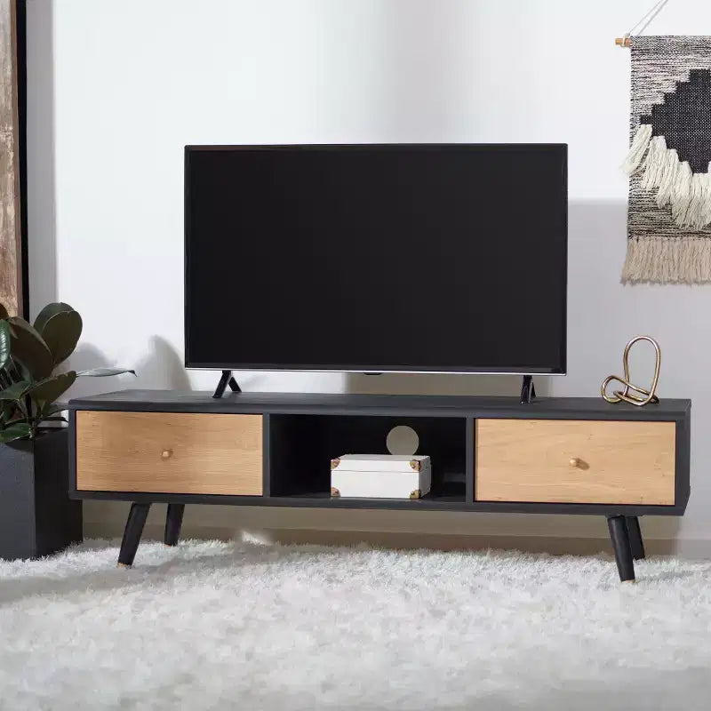 Mobile TV Beatrix a 1 Cassetto - MED9607 - Nero/Rovere - Safavieh