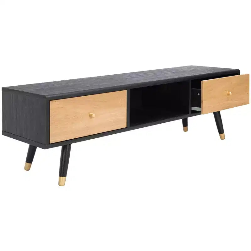 Mobile TV Beatrix a 1 Cassetto - MED9607 - Nero/Rovere - Safavieh