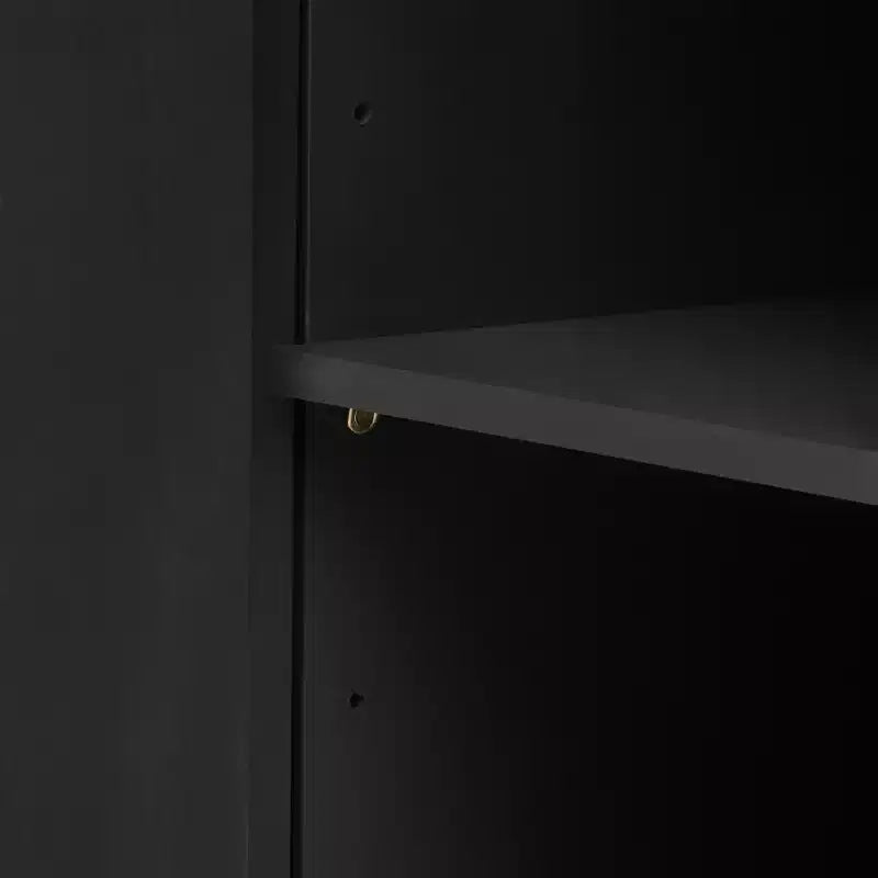 Credenza a 63" a Righe Verticali con Ripiani Regolabili e Maniglie in Metallo, Mobile Contenitore