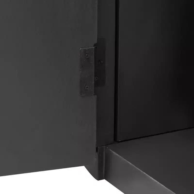 Credenza a 63" a Righe Verticali con Ripiani Regolabili e Maniglie in Metallo, Mobile Contenitore