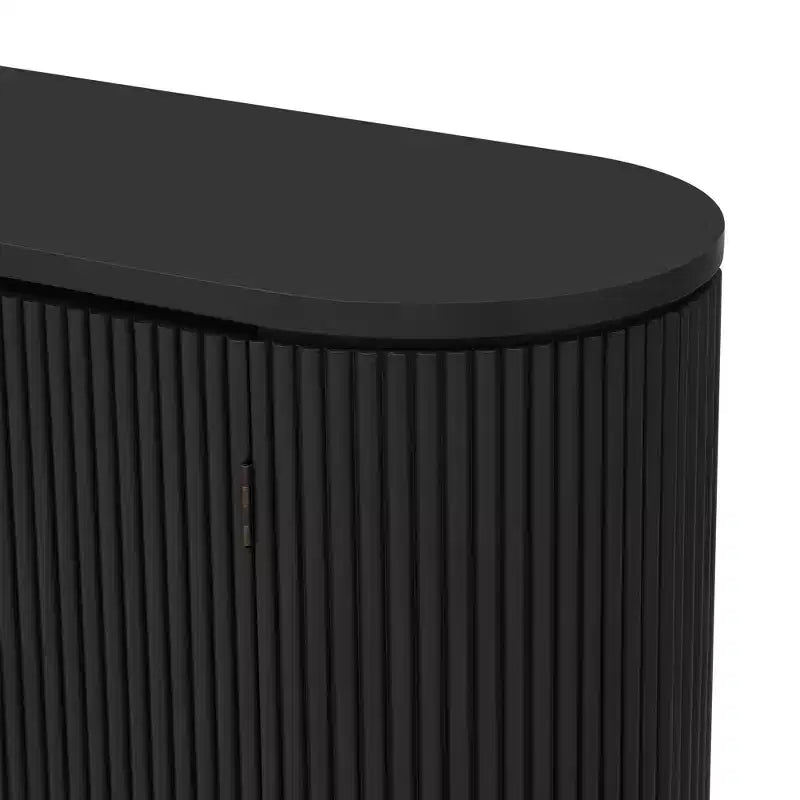 Credenza a 63" a Righe Verticali con Ripiani Regolabili e Maniglie in Metallo, Mobile Contenitore