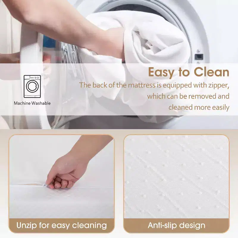 Materasso in memory foam con gel da 5 pollici, certificato CertiPUR-US, fondo antiscivolo, senza fibra di vetro, Bed-in-Box