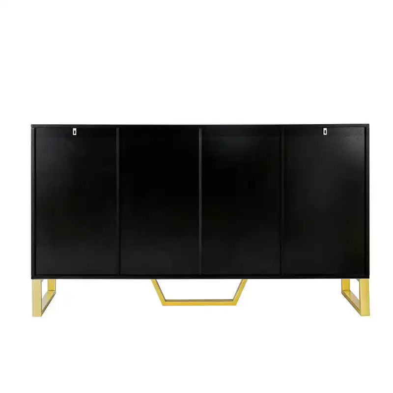 Madia Credenza da 60 Pollici con 4 Ante, Armadio Moderno da Cucina con Gambe in Metallo per Sala da Pranzo, Soggiorno, Ingresso