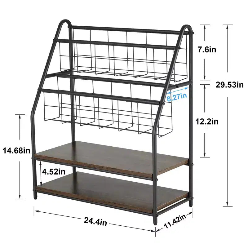 Piccola Libreria con Struttura in Metallo, Scaffale Aperto Autoportante per Piccoli Spazi