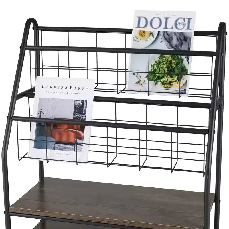 Piccola Libreria con Struttura in Metallo, Scaffale Aperto Autoportante per Piccoli Spazi