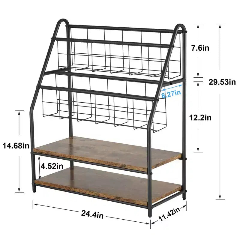 Piccola Libreria con Struttura in Metallo, Scaffale Aperto Autoportante per Piccoli Spazi