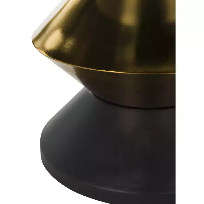 Tavolino da salotto Azizi con piano in pietra, tavolino decorativo nero e oro per soggiorno o camera da letto