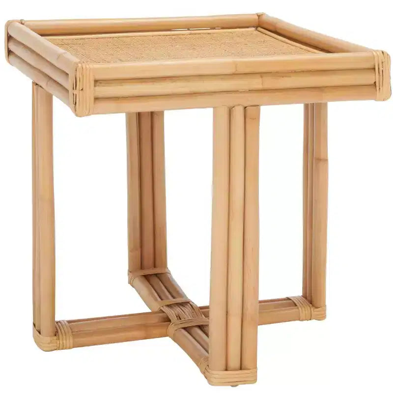 Tavolino Accent Juri Square, Tavolino in legno naturale per soggiorno o camera da letto