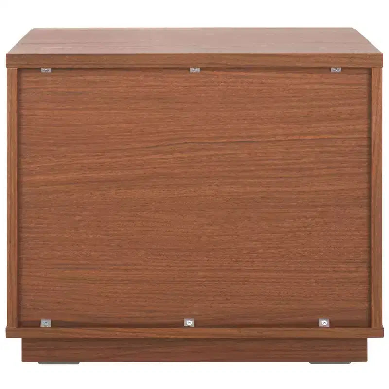 Comodino a 2 cassetti Averi, tavolino da notte in legno con doppi cassetti contenitori per camera da letto