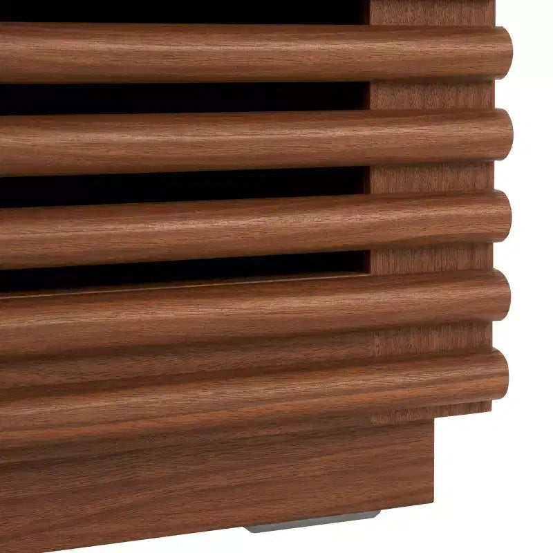 Comodino a 2 cassetti Averi, tavolino da notte in legno con doppi cassetti contenitori per camera da letto