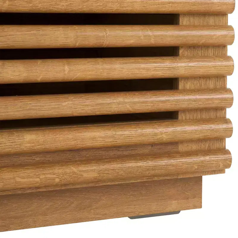 Comodino a 2 cassetti Averi, tavolino da notte in legno con doppi cassetti contenitori per camera da letto