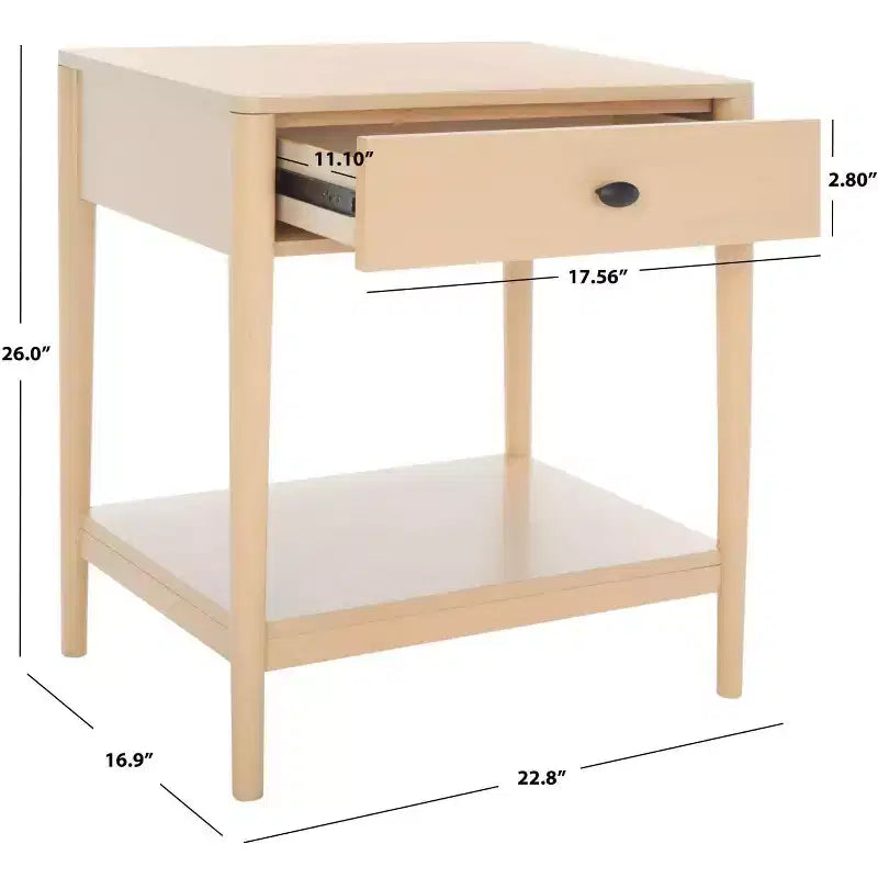 Boden comodino a 1 cassetto, tavolino da notte in legno con cassetto portaoggetti per camera da letto