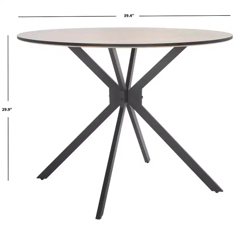 Tavolo da pranzo Rixley, in legno naturale e nero, per sala da pranzo/cucina