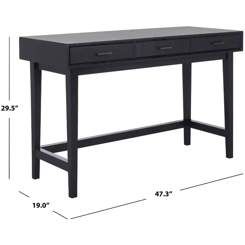 Scrivania Hawthorn a 3 cassetti, Scrivania da ufficio in legno con cassetti contenitori
