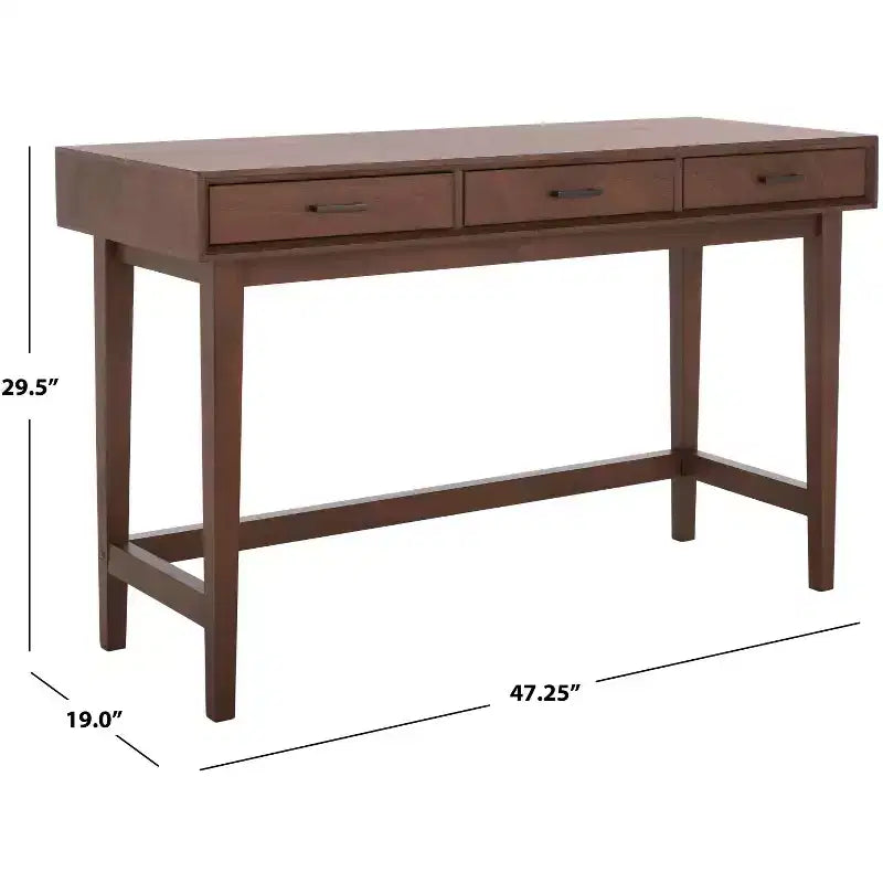 Scrivania Hawthorn a 3 cassetti, Scrivania da ufficio in legno con cassetti contenitori